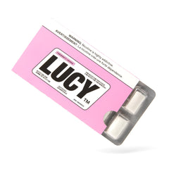 LUCY Nicotine Gum 4mg pomegranate blister pack, convenient on-the-go packaging.