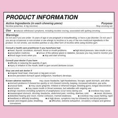 LUCY Nicotine Gum 4mg pomegranate label close-up showing NPN 80108821.