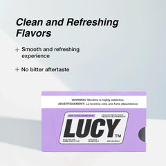 Lucy Nicotine Gum Berry Citrus piece in hand illustrates convenient craving relief
