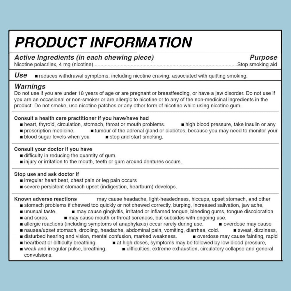Lucy nicotine gum Wintergreen box on a store shelf for easy access
