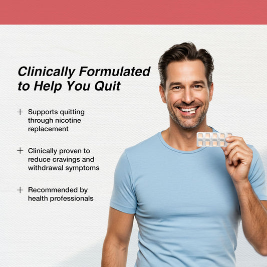 Lucy NRT box back with usage guidance for quitting.