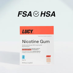 LUCY NRT fruit-flavor gum close-up emphasizes flavor and appeal.