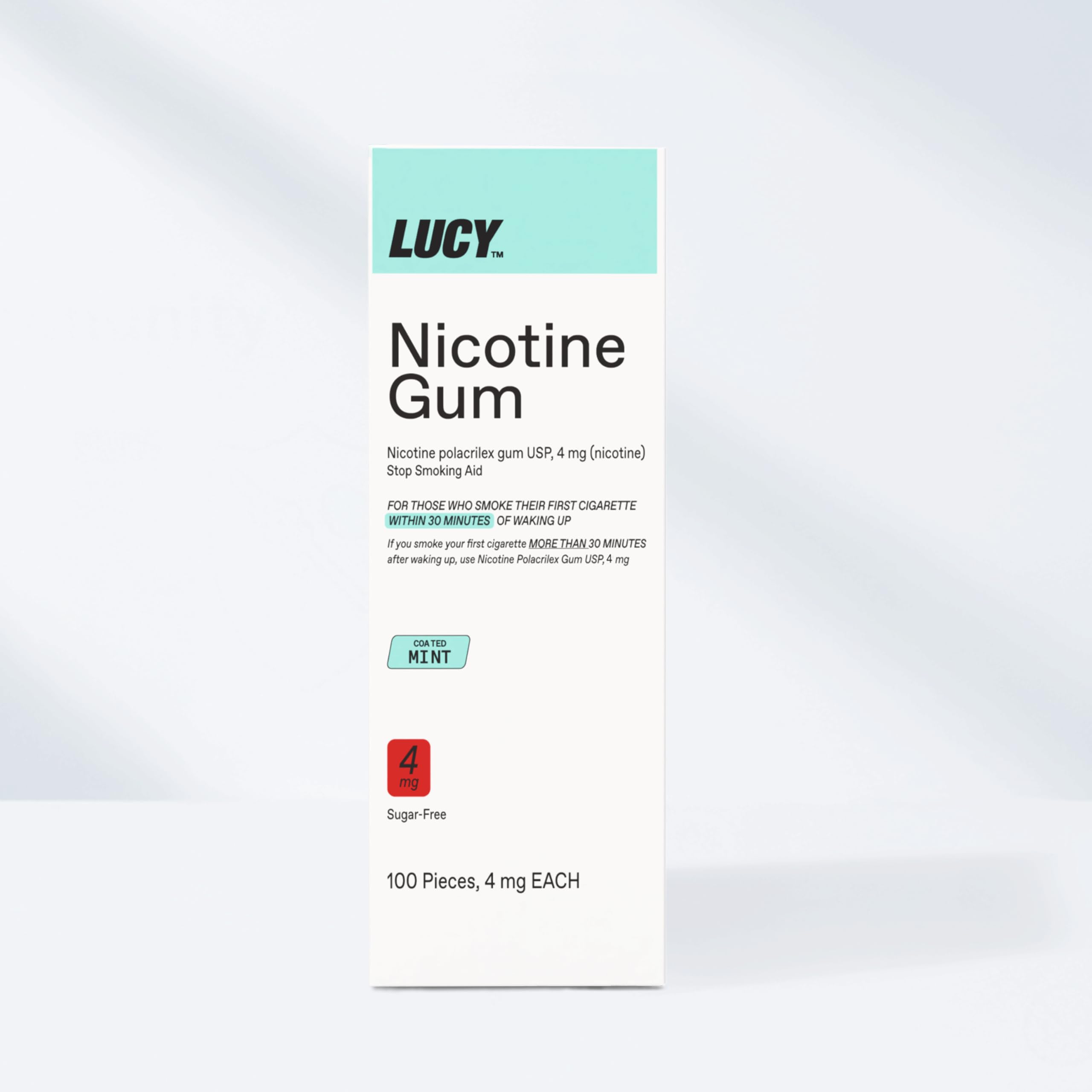LUCY NRT Mint Gum tasting moment during a break with minty aroma.
