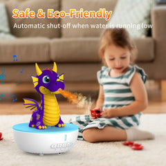 LUCYLANKER Aromatherapy Dragon Humidifier bedroom setup with child-friendly décor