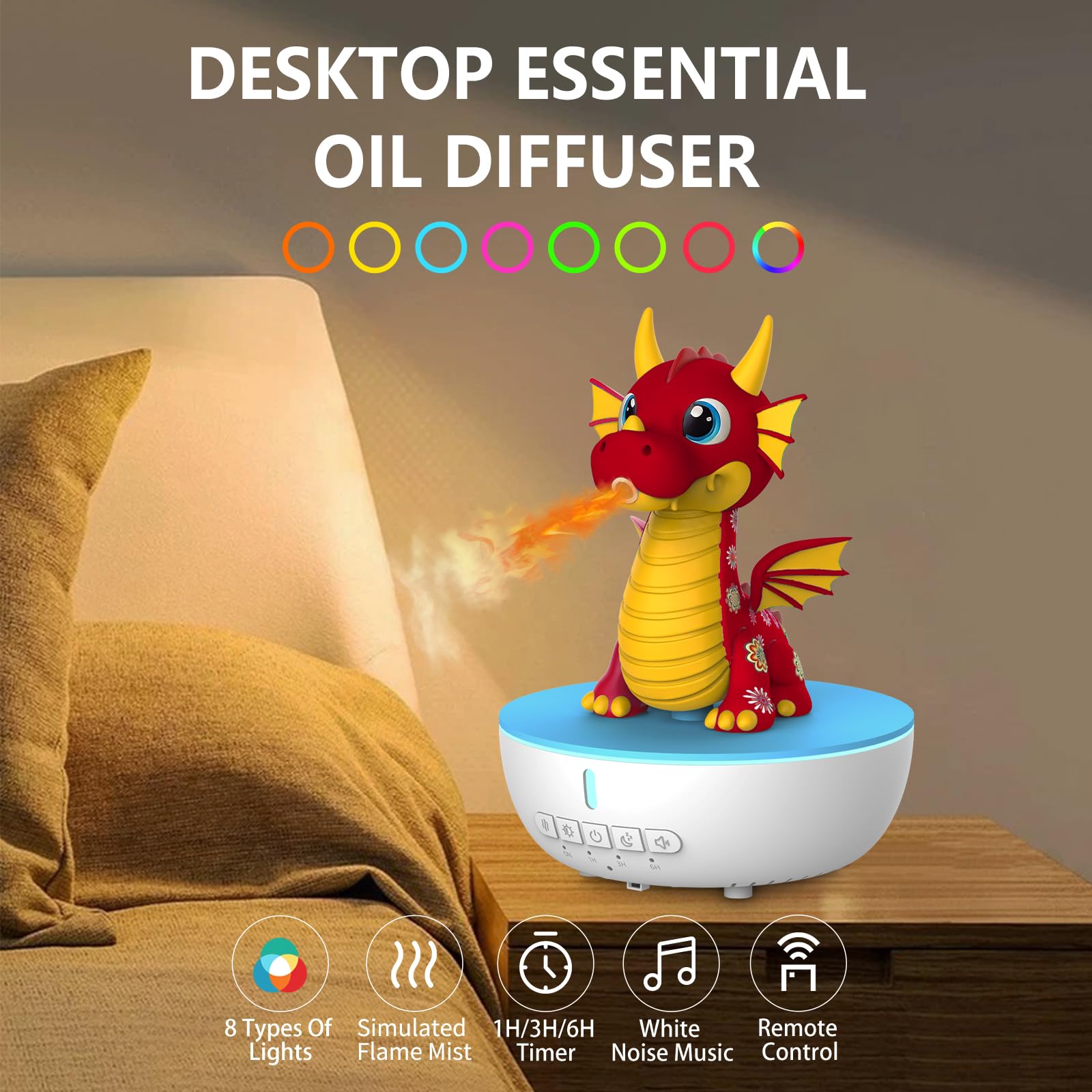 LUCYLANKER Dragon Humidifier side view suitable for compact desk setups