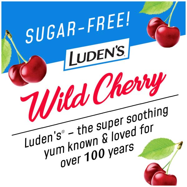 Sugar Free Wild Cherry throat drops dissolving to soothe a scratchy throat.