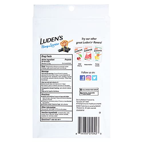 Luden's Throat Drops pack of 12 emphasizes convenient resealable bags for on-the-go relief.