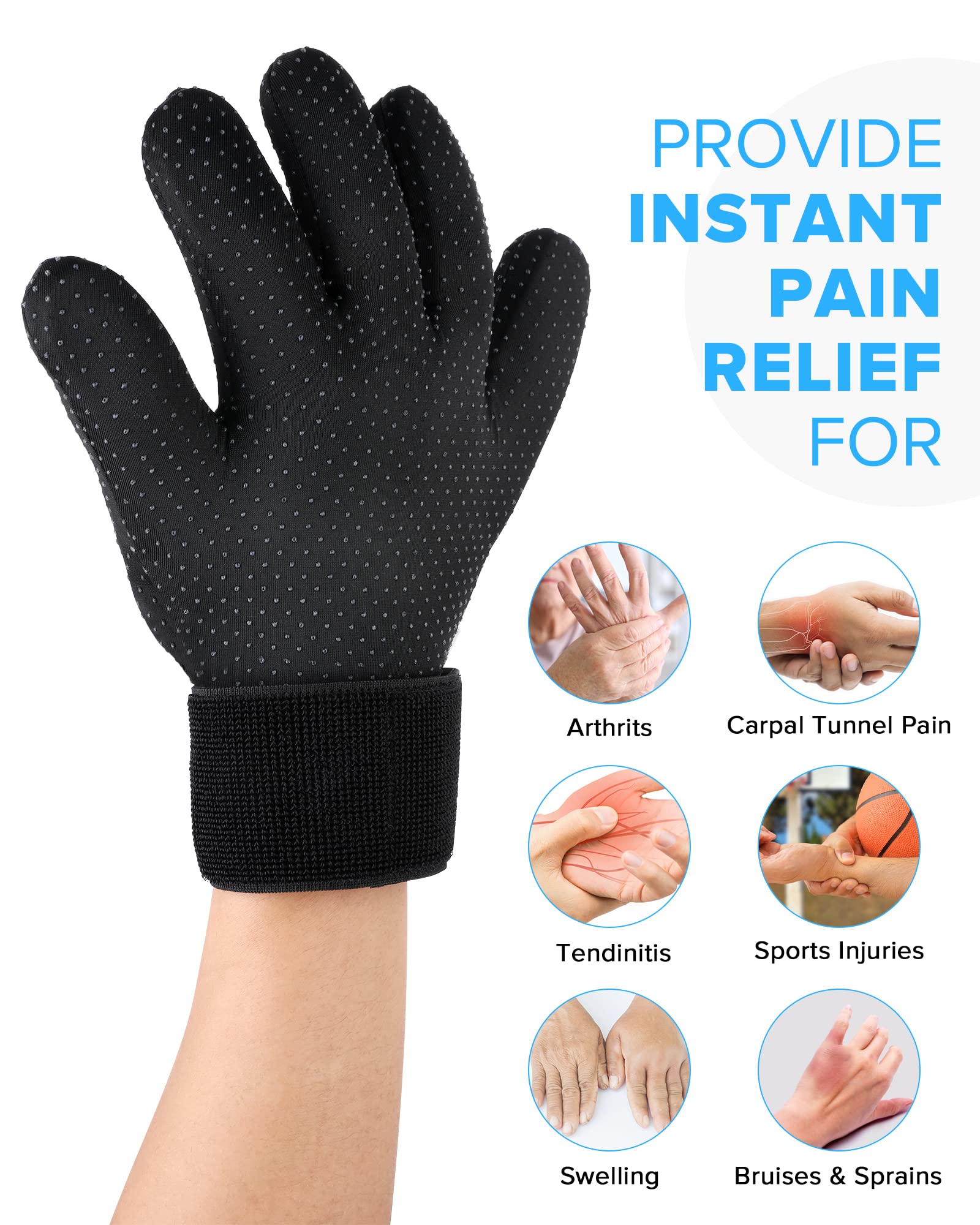 Luguiic adjustable wrist-strap ice glove provides snug support
