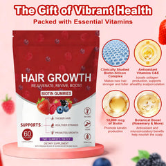 LUIMOLL Lumin Hair Growth Gummies jar-back presents ingredients supporting hair nourishment.