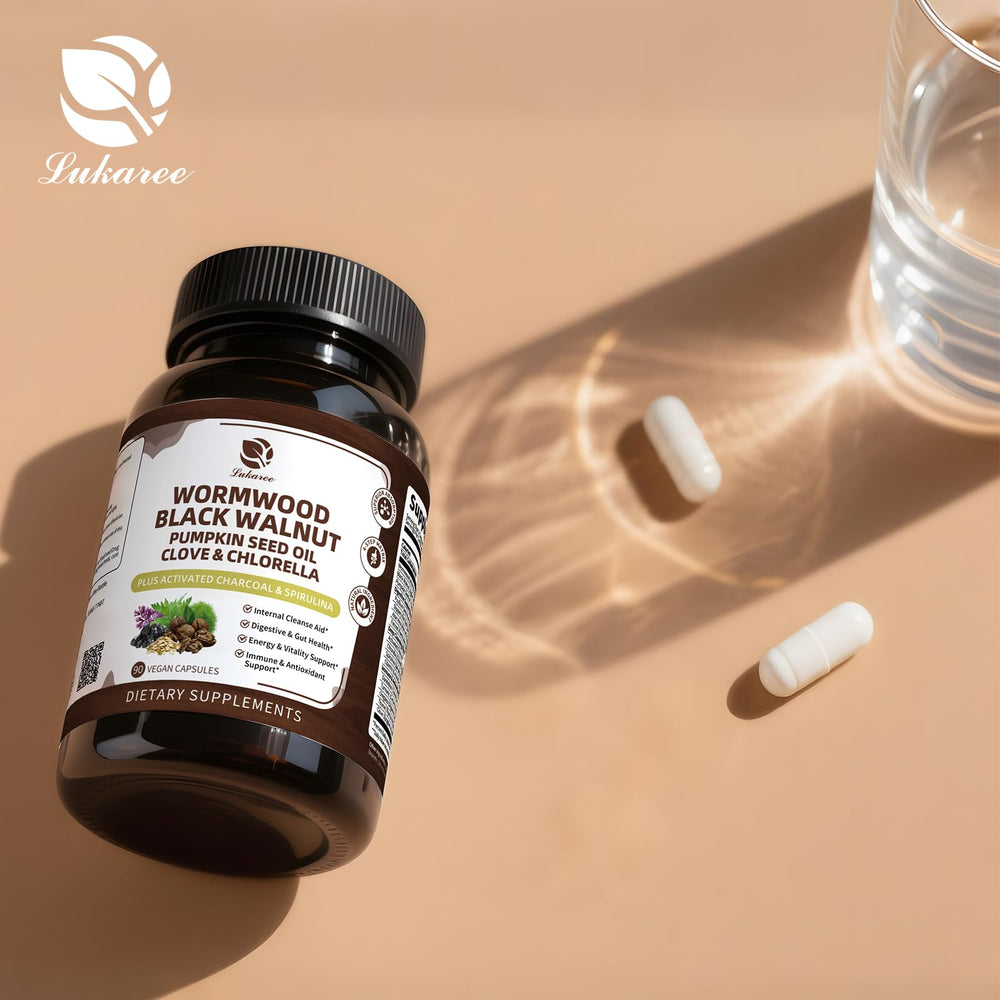 Lukaree bottle with water portrays simple health-support routine.
