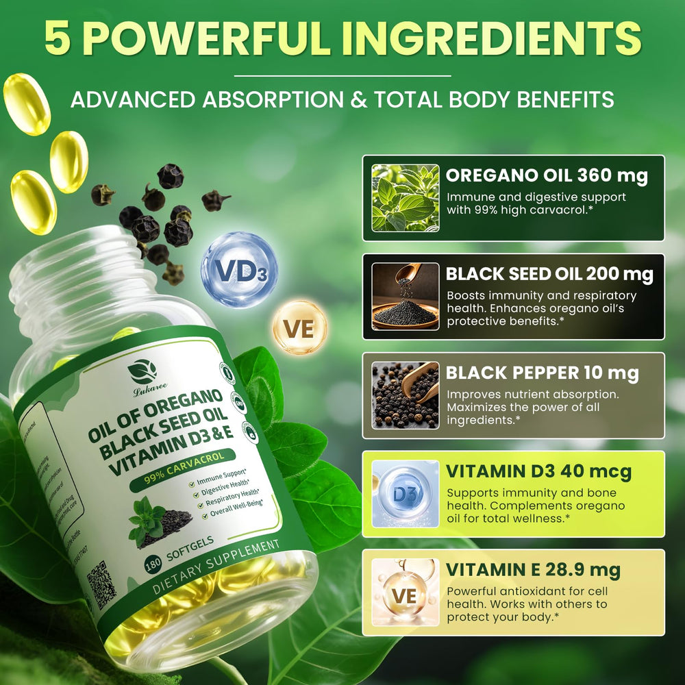 Lukaree carvacrol 99% graphic highlighting antioxidant potential.