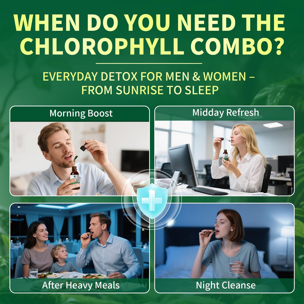 Lukaree Chlorophyll Capsules bottle showing evening formula with herbs for detox.
