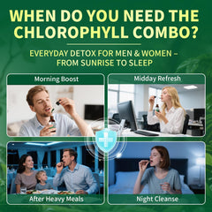 Lukaree Chlorophyll Capsules bottle showing evening formula with herbs for detox.