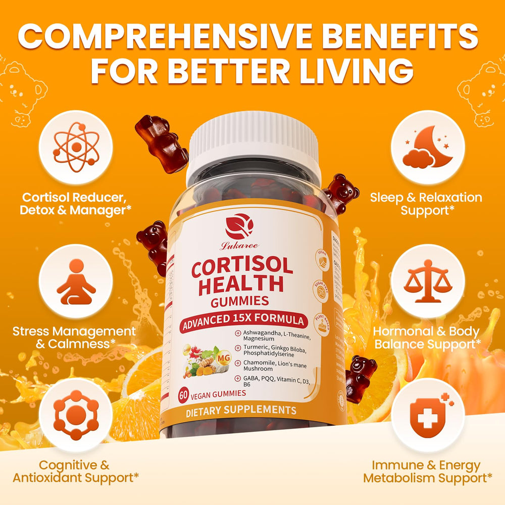 Lukaree focus gummies with GABA and L-theanine support concentration.