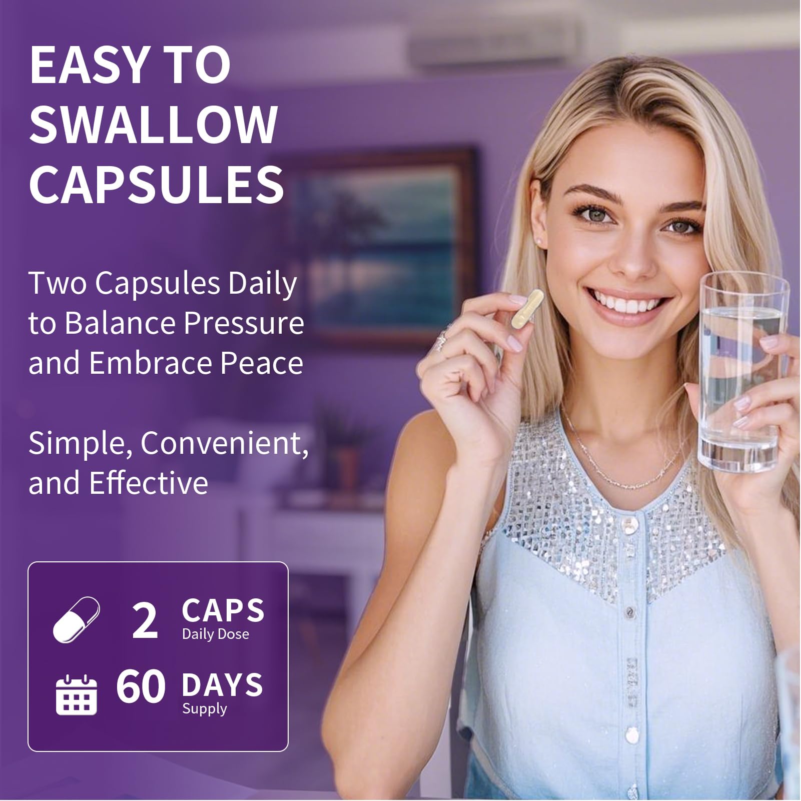 Lukaree daily-use calm capsule bottle shows simple two-capsule routine.