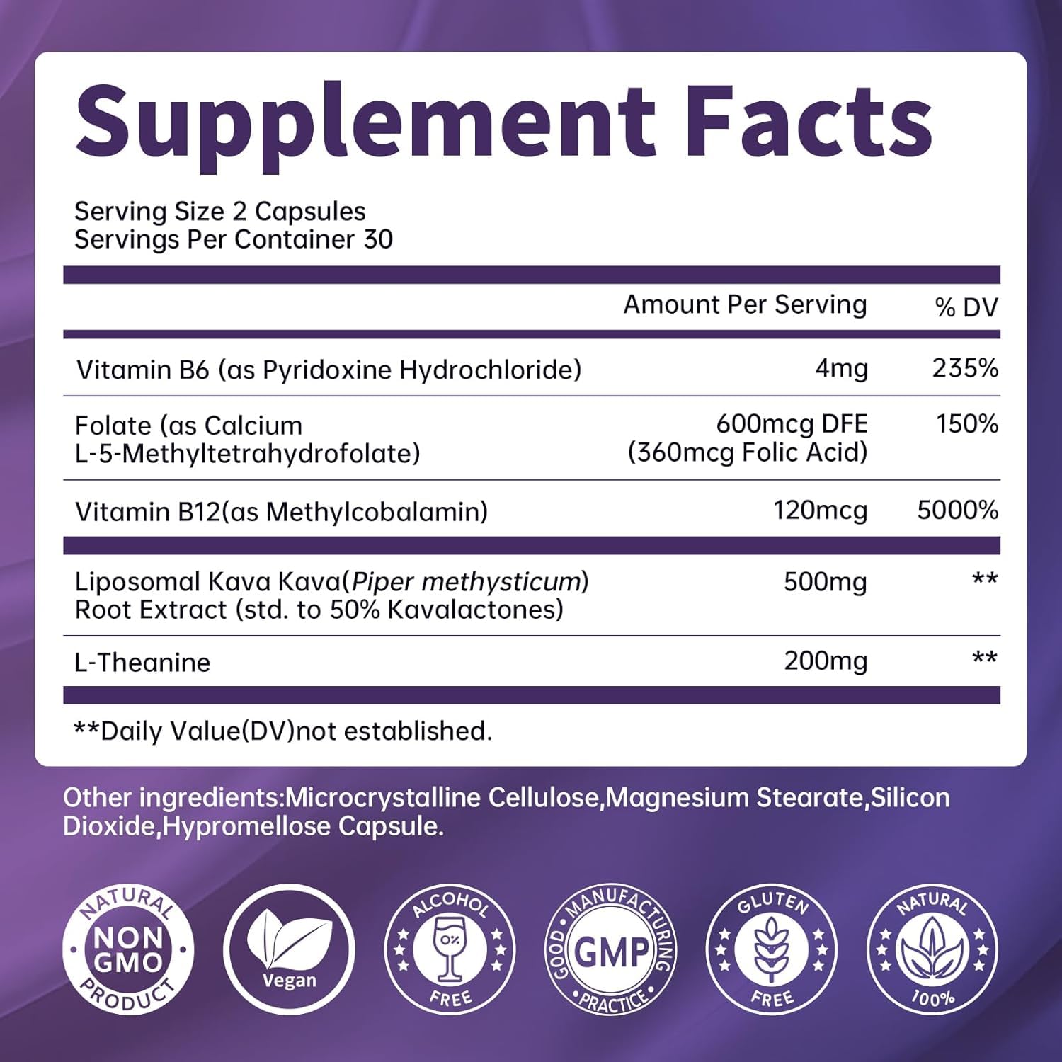 Lukaree liposomal calm capsules next to glass of water shows easy daily use.