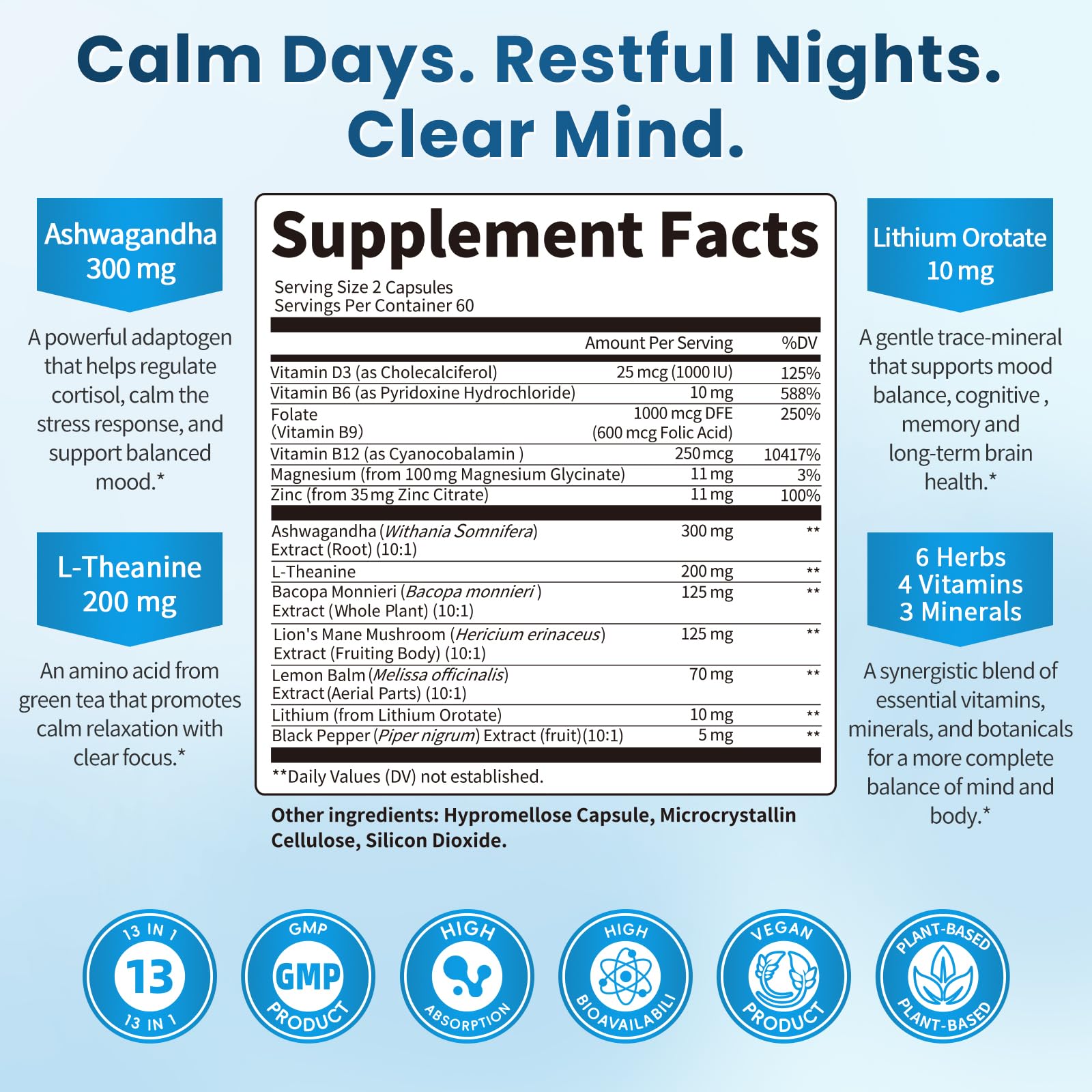 Lukaree Lithium Orotate capsules close-up for daily mood support.