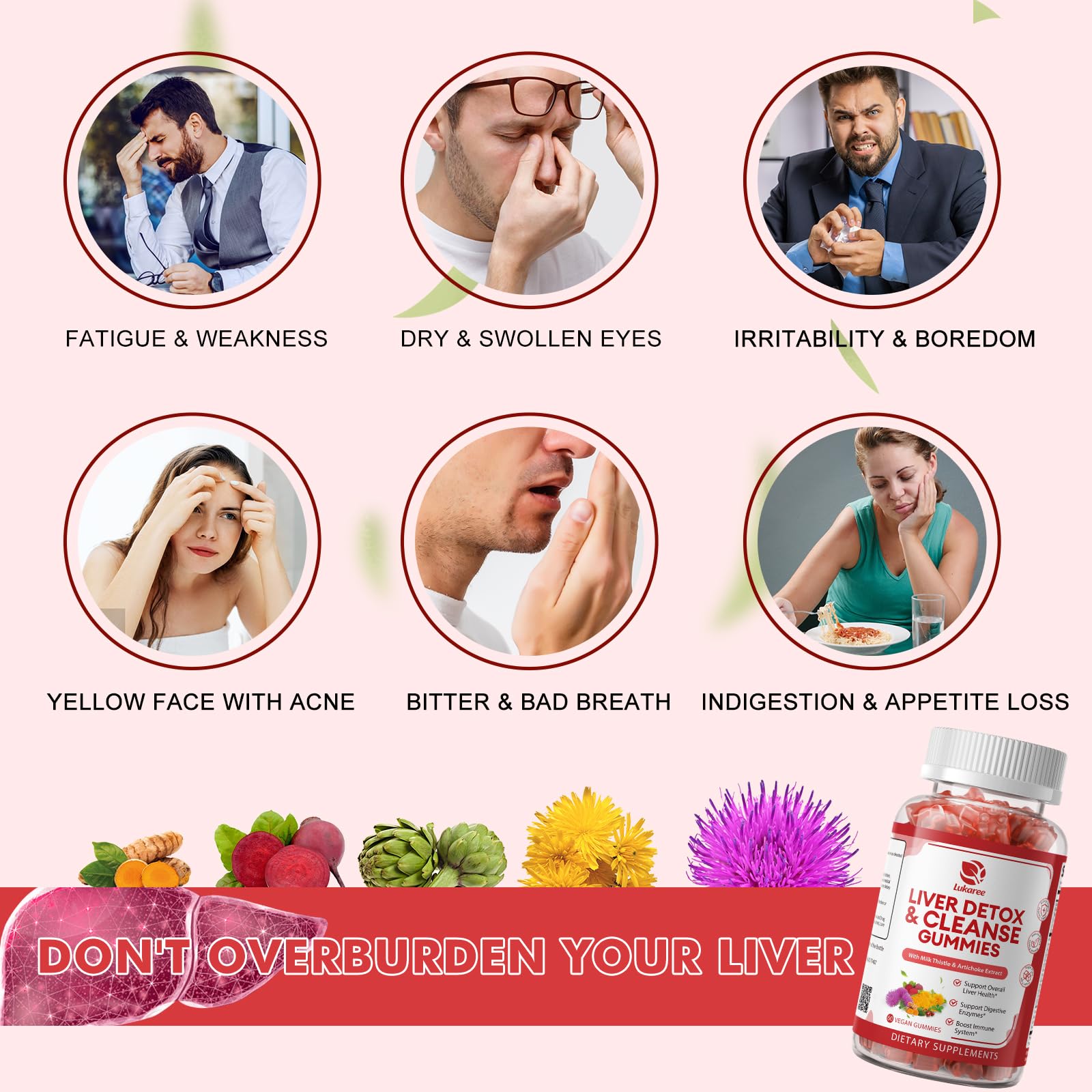 Lukaree Liver Cleanse Detox Gummies beetroot ingredient image highlights detox-friendly botanicals.