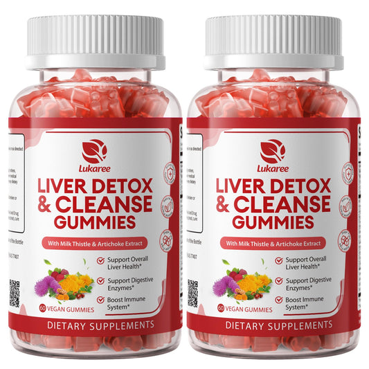 Lukaree Liver Cleanse Detox Gummies bottle for convenient sugar-free liver support.