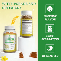 Lukaree Mullein Gummies packaging with clean label highlights natural ingredients.