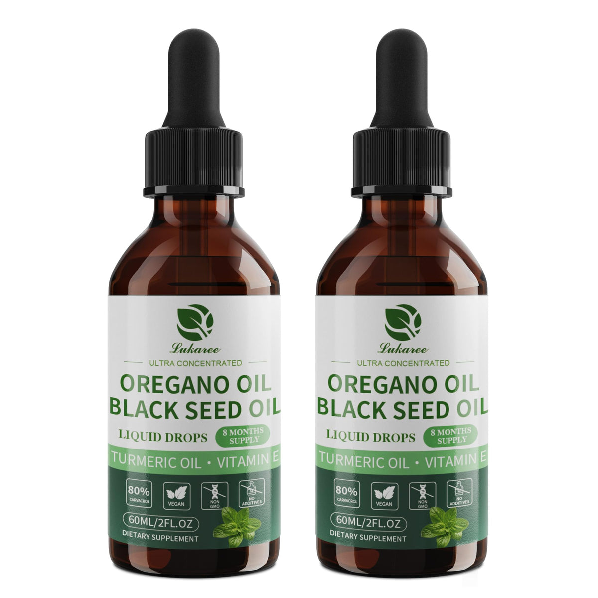 Lukaree Oil of Oregano Drops bottle pour for easy daily use