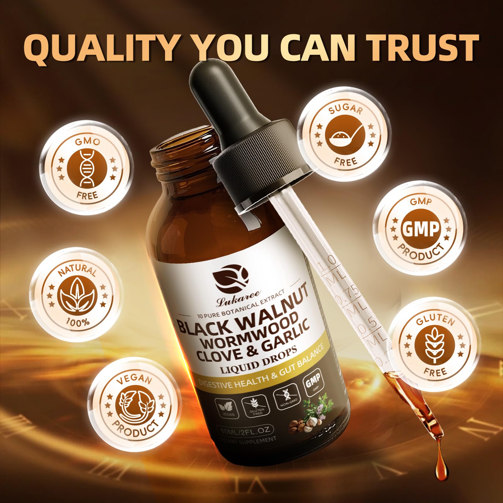 Lukaree Soursop Berberine Drops promoting gut flora balance with herbal power