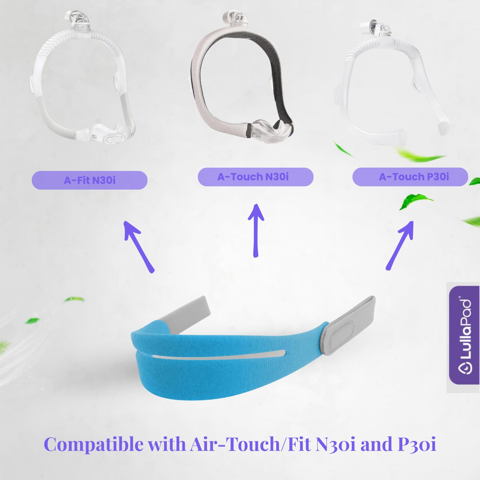 Lullapad six-pack headgear set for convenient rotation and longer CPAP life.