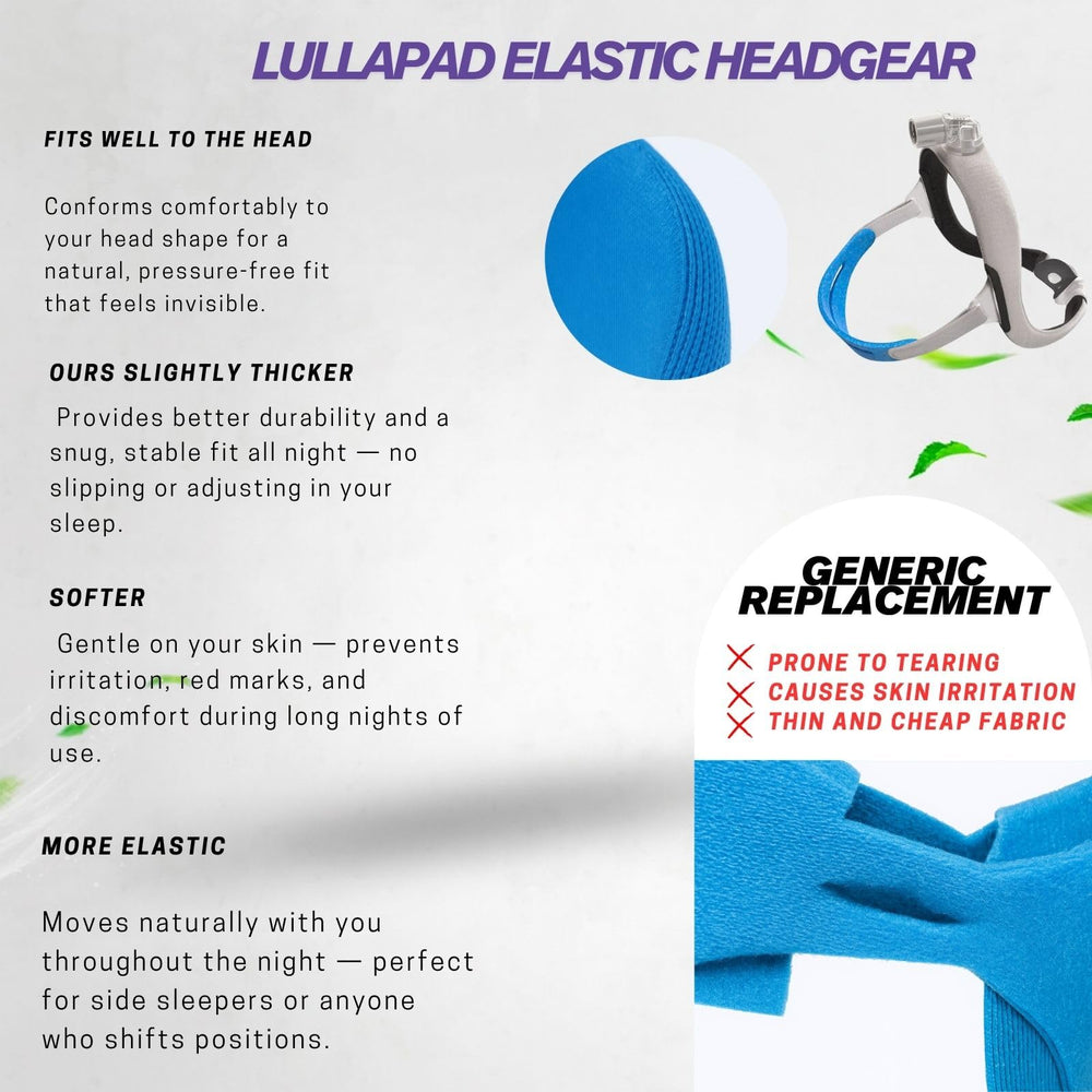 Lullapad replace-and-adjust strap supports reliable mask positioning nightly.