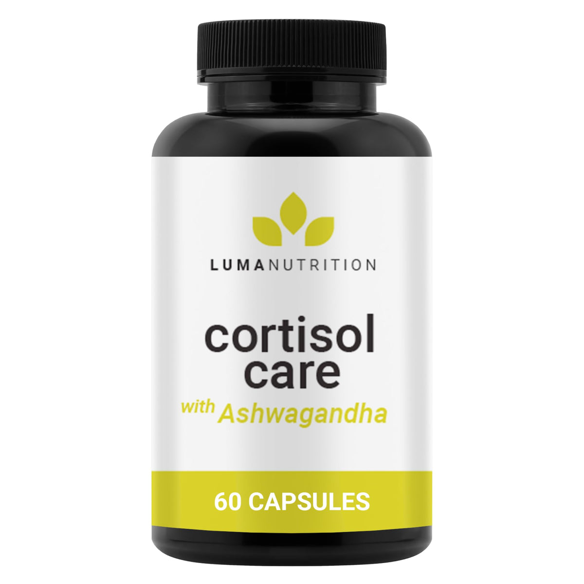 Luma Nutrition cortisol reducer bottle front view illustrating stress support and daily management