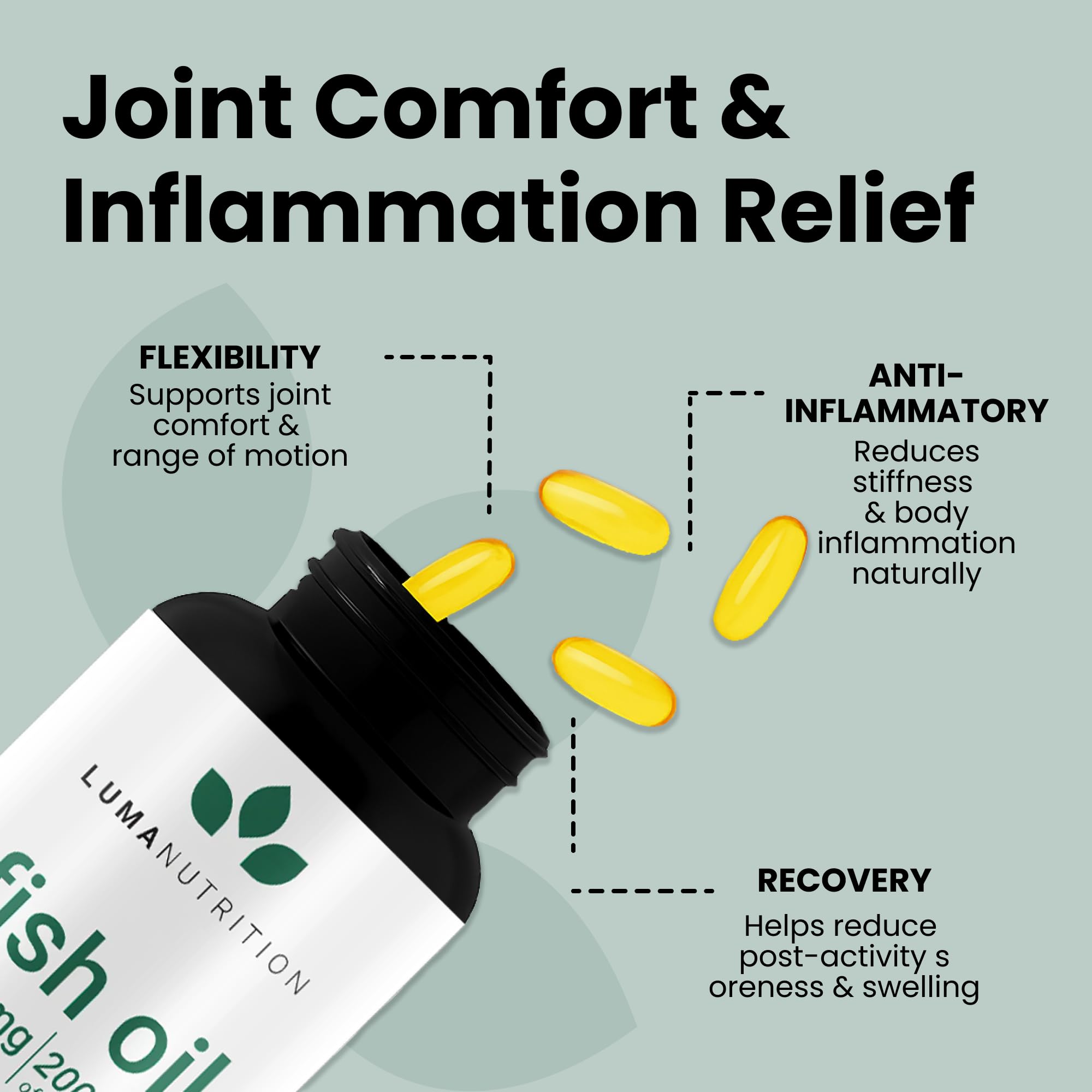 Luma Nutrition omega-3 bottle with fresh seal preserving potency.