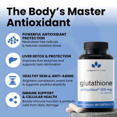Luma Nutrition glutathione bottle side view for daily use
