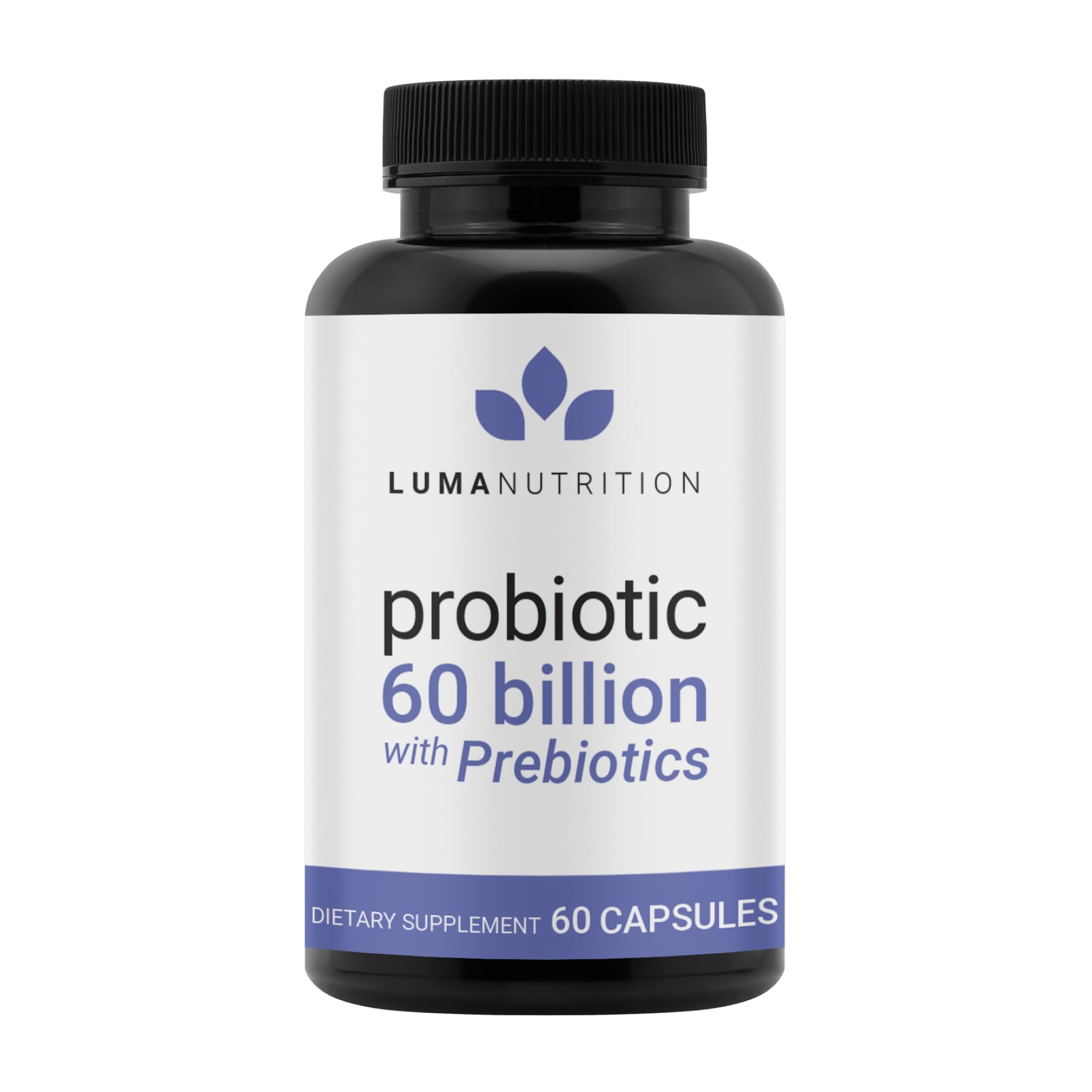 Luma Nutrition Probiotics 60B CFU bottle highlights strong digestive support
