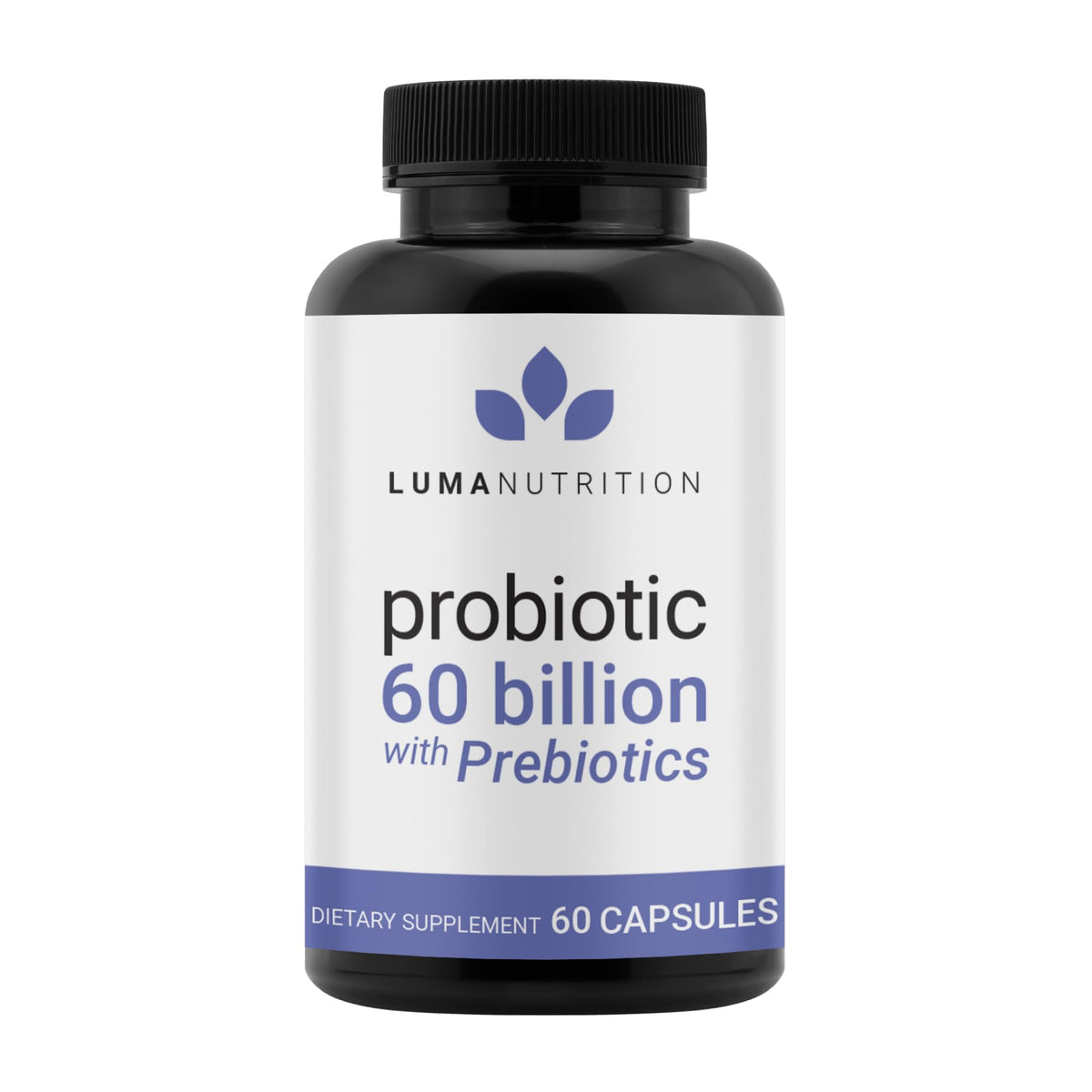 Luma Nutrition Probiotics 60B CFU bottle highlights strong digestive support