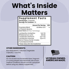 Luma Nutrition Probiotics label USA-made emphasizes quality and transparency