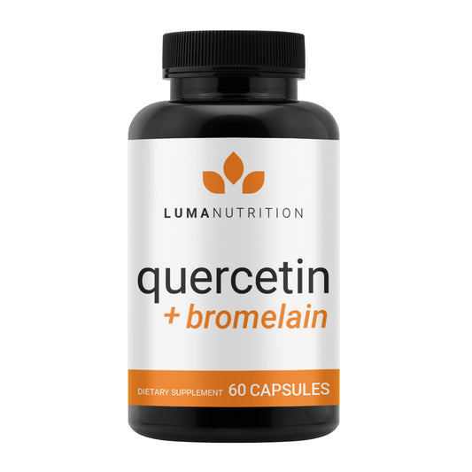 Luma Nutrition Quercetin 500mg bottle-front view supports daily immune resilience