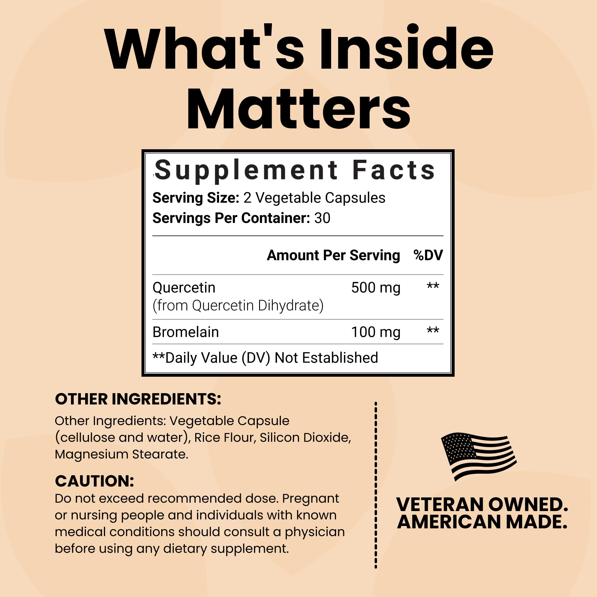 Luma Nutrition Quercetin 500mg bottle-label highlights vegan and gluten-free formula