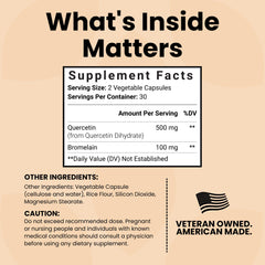 Luma Nutrition Quercetin 500mg bottle-label highlights vegan and gluten-free formula