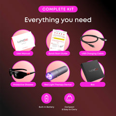 LumaDoc device portable with built-in battery for on-the-go therapy