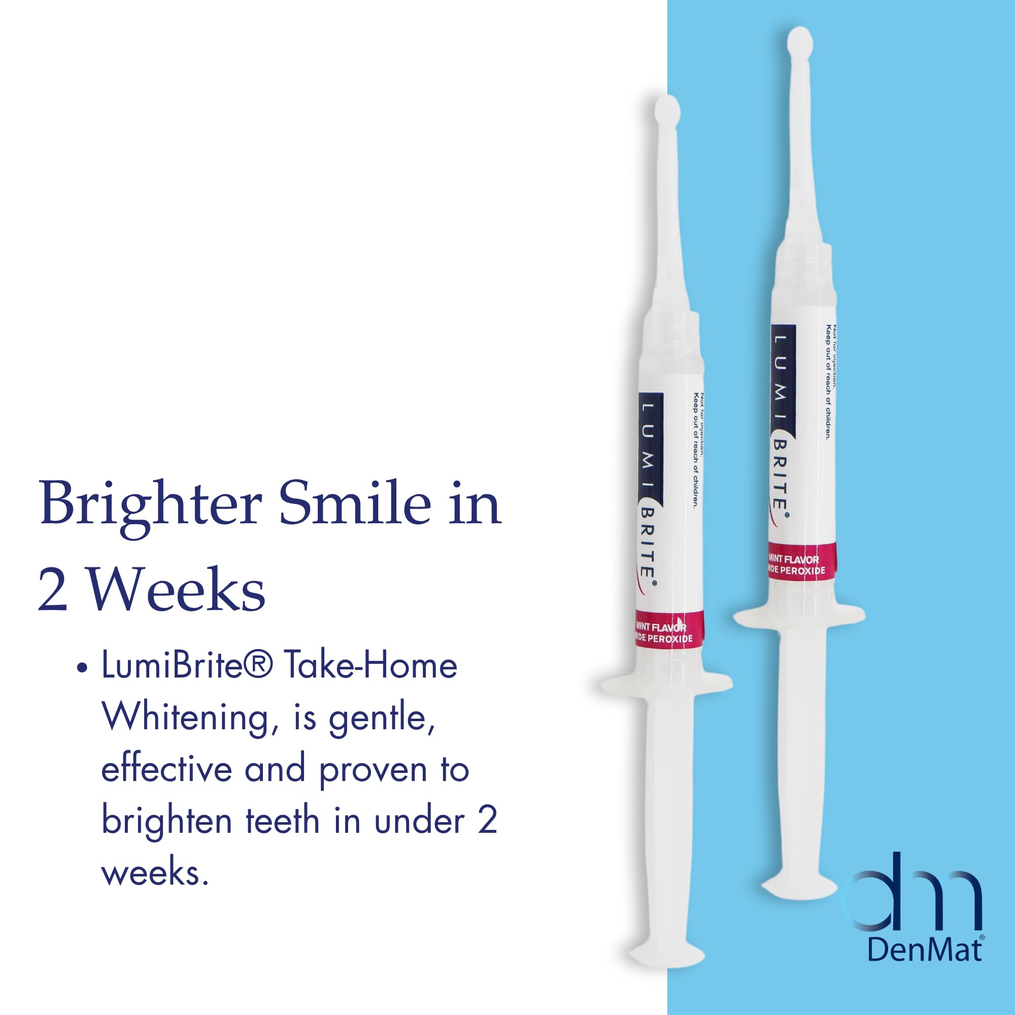 Lumibrite six-syringe mint-flavored gel set ready for quick at-home whitening sessions.