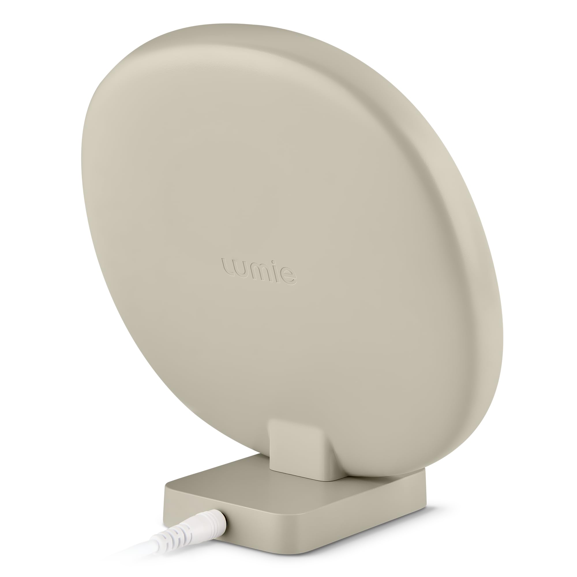 Lumie Dash on desk setup shows compact design for space-saving use