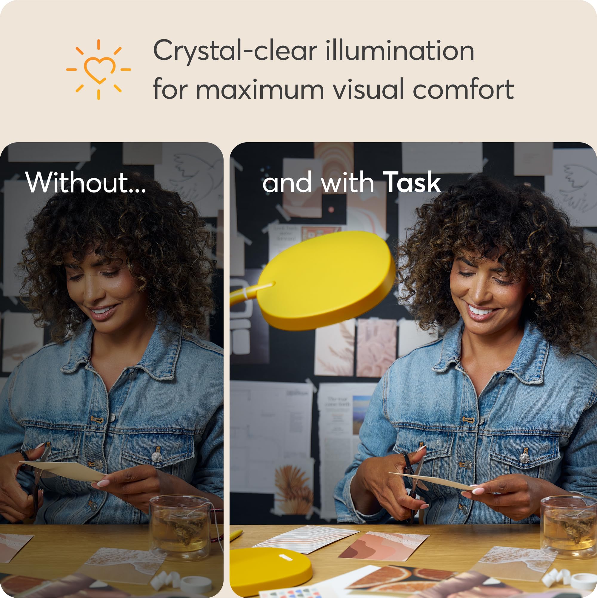 Lumie Task capacitive slider lets you tweak light levels smoothly.