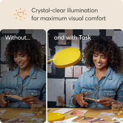 Lumie Task capacitive slider lets you tweak light levels smoothly.