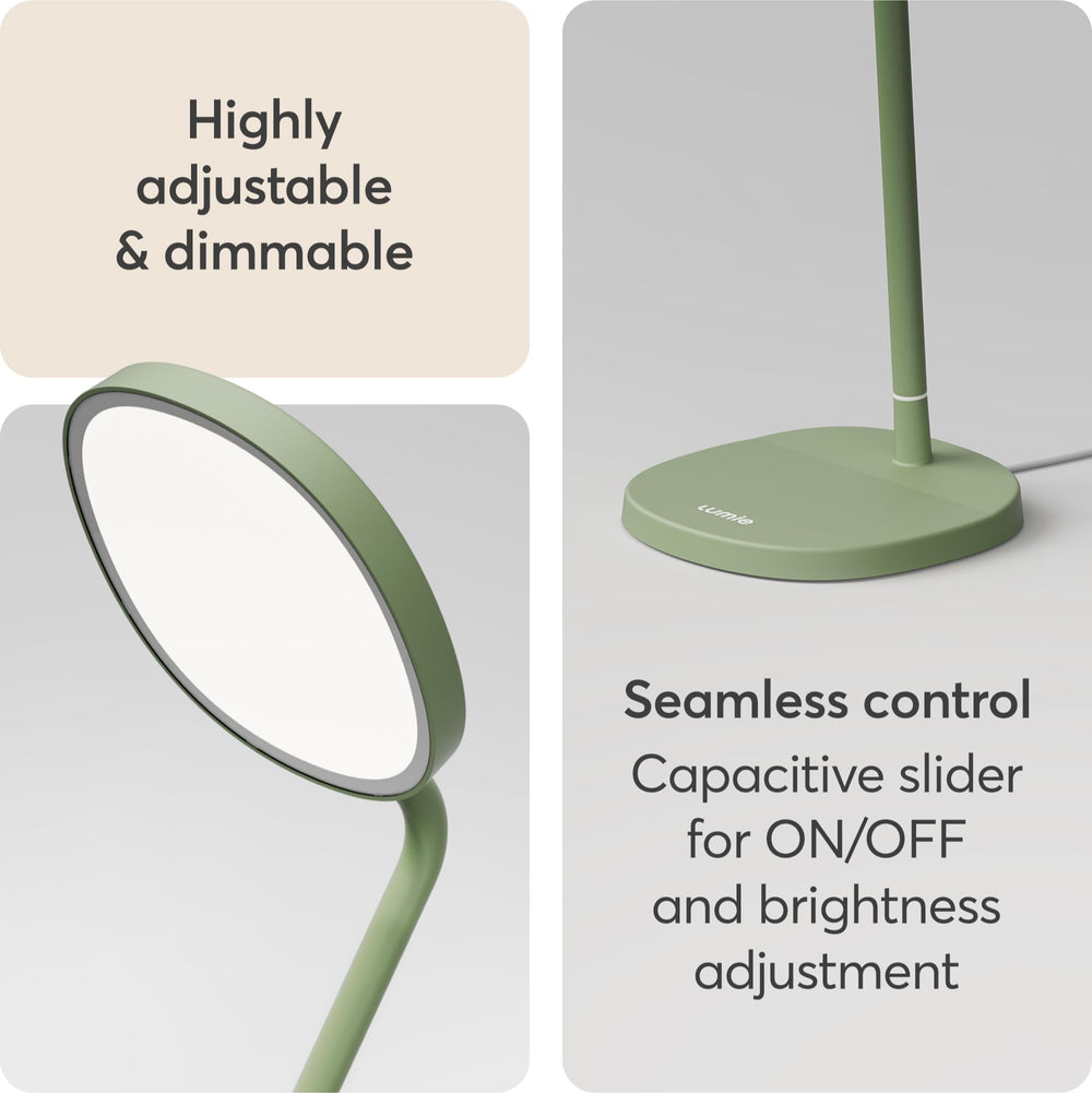 Lumie Task soft, eye-friendly lighting reduces glare.