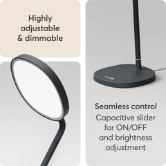 Lumie Task head tilt adjustment enabling focused lighting on documents