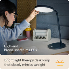 Lumie Task neck and stem adjustability for comfortable all-day lighting