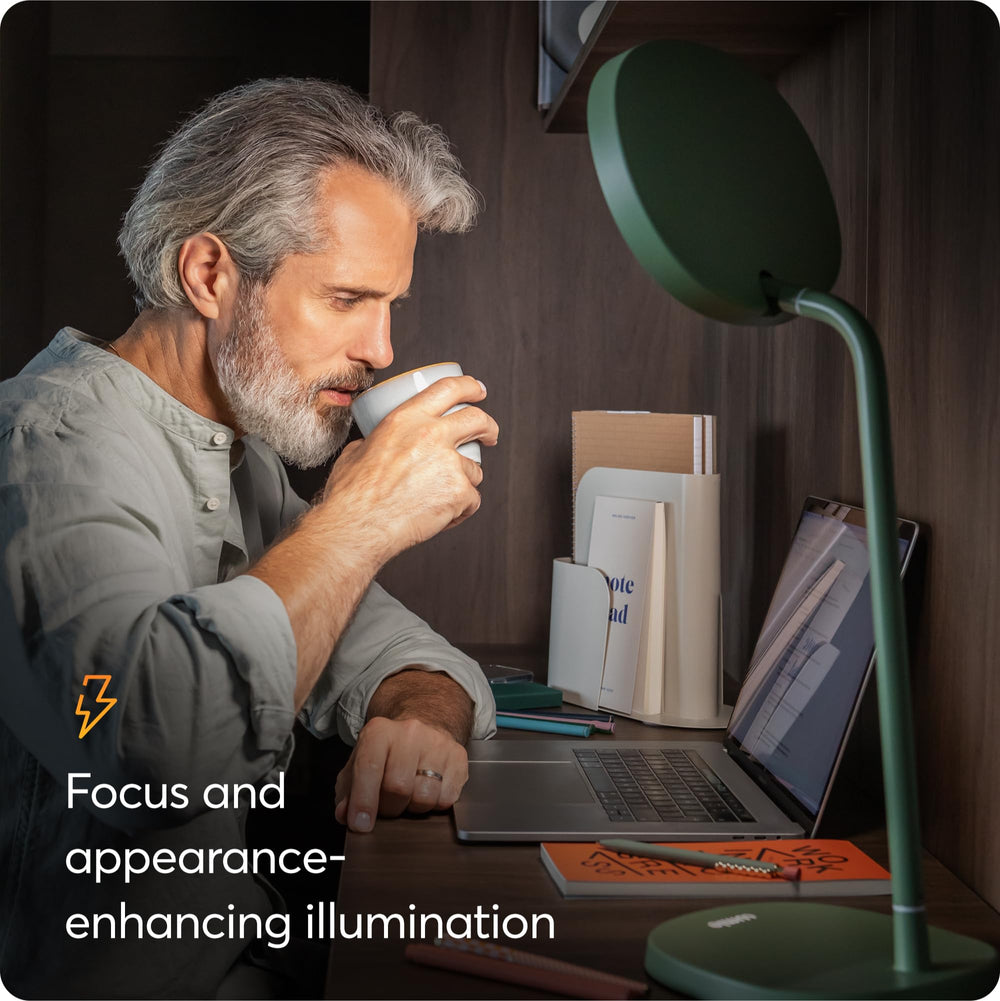 Lumie Task ideal for video calls with balanced illumination.