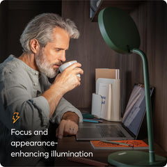 Lumie Task ideal for video calls with balanced illumination.