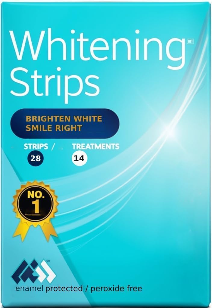 Lumineax teeth whitening strips kit with 14 treatments for gentle stain removal