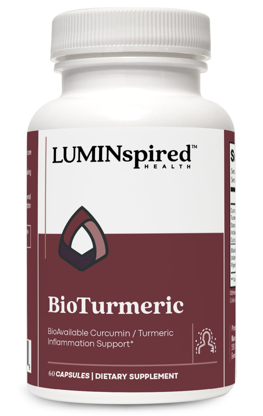 LUMINSPIRED HEALTH turmeric curcumin bottle with enhanced absorption.