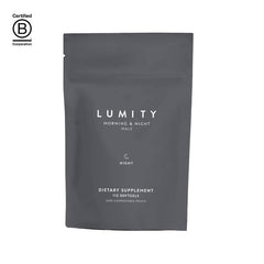 Lumity Morning capsule close-up illustrating energy-boosting daytime nutrients.